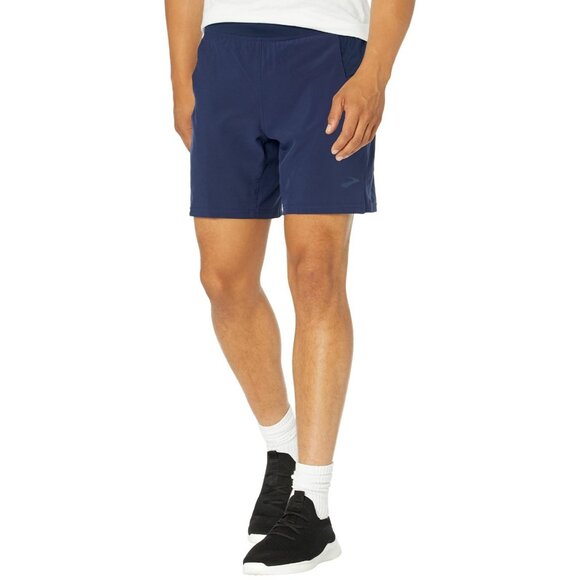 Men's Brooks Sherpa 7" 2-in-1 Running Athletic Shorts Size Large Navy Blue - Picture 1 of 10